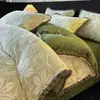 Juego de cuatro piezas de terciopelo tallado tridimensional de leche, funda nórdica y juego de sábanas de pelo de conejo engrosado para invierno, adecuado para dormitorios de estudiantes
