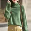 Suéter de Lã Fleece Tipo Nuvem com Gola Relaxada, Estilo Preguiçoso, Peça Única de Tricô com Manga Longa Básica para Mulheres, Outono e Inverno