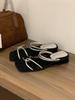Sandalias de Tacón Grueso con Tira Cruzada Estilo Francés de Dos Usos Verano 2025 Nuevo Elegantes Zapatillas de Una Palabra Sandalias para Exterior