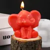Molde para vela nuevo tres dimensiones pequeño adorable elefante corbata de moño pequeño elefante moño pequeño elefante vela elefante yeso molde de silicona