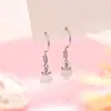 Elegantes Aretes de Piedra Ojo de Gato al por Mayor Simples y Elegantes para Mujer Nuevo Estilo Chino Estilo Antiguo Aretes Ganchos para Oreja de Cuentas Redondas