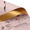 Materiais de Embalagem para Buquês Atacado Transfronteiriço, Papel de Embrulho Floral à Prova d'Água, Papel com Padrão de Mármore e Folha de Ouro, Papel de Embrulho para Flores