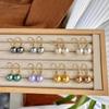 Pendientes de perlas Shijia, sencillos, modernos y elegantes, para mujer.