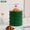 Cubierta Alimentaria Multifuncional para el Hogar con Múltiples Capas y Diseño Hueco, para Sobras en la Mesa del Comedor, con Cesta de Drenaje Integrada y Cubierta a Prueba de Insectos