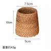 Vietnam Otoño Ratán Tejido Paja Escritorio Oficina Papelería Maquillaje Ceremonia del Té Seis Caballeros Accesorios Caja de Almacenamiento Portalápices de Almacenamiento