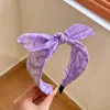 Nueva diadema de lazo vintage de cachemira, cinta para el pelo de tela ancha anudada estilo coreano, accesorio para el cabello simple para mujer