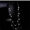 Collar Colgante Moda Coreana Versátil Personalidad Simple Doble Capa Perla Artificial Cadena Suéter Largo Collar de Mujer Al Por Mayor