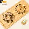 Posavasos de Bambú Anti-quemaduras Aislamiento Térmico Estera Creativa Hueca Zen Esterilla de Té Soporte para Taza Esterilla para Olla Varios Posavasos de Té Tallados