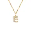 Collar Colgante de Acero Inoxidable con Letra de Diamante Transfronterizo Europeo y Americano Electrochapado en Oro de Horno de 14K Collar de Letra de Diamante DIY 26 Letras