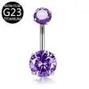 E-Commerce Transfronterizo Nuevo Modelo G23 Anillo para Ombligo de Circonita con Forma de Corazón Redondo F136 Anillo para Ombligo de Titanio Stud para Ombligo