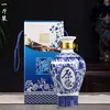 Pote de Vinho Cerâmico 1kg 2kg 3kg 5kg Garrafa de Vinho Cerâmica Jingdezhen Pote de Vinho Pote de Vinho Selado Garrafa Branca Azul e Branco