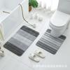 Alfombrilla de baño gruesa transfronteriza, imitación cachemir, para inodoro, puerta de inodoro, absorbente de agua, antideslizante, alfombrilla para pies, alfombrilla degradada para el hogar