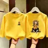 Camiseta de manga larga de dibujos animados a la moda estilo coreano para niñas, nuevo estilo primavera y otoño 2026, camiseta básica de algodón puro para niñas