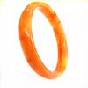 Pulsera de jengibre imitación de vidrio jade dragón amarillo de Yunnan hierba de agua aceite de pollo amarillo pulsera de jade de flor flotante para mujer tira plana pulsera de jade amarillo