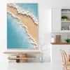 Pintura al Óleo Pintada a Mano Paisaje Marino al Amanecer Pintura con Textura Estéreo Decoración para Sofá de Sala de Estar Pintura para Pasillo de Entrada Colgante