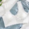 Renda com Costura de Linha Fina Respirável Íntimos Femininos Estilo Colete Personalizado Plissado Laço Sutiã Lindo para as Costas