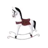 Caballo Mecedora de Madera Retro Europeo Viejo Colorido Pequeño Caballo de Madera Decoración de Escritorio para el Hogar Habitación de Niños Adorno Dorado Caballo