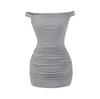 Puro Luxurioso Sexy Um Ombro Exposto Clavícula Sexy Vestido Justo ao Quadril Verão Novo Emagrecimento da Cintura Saia Plissada