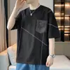Camiseta de Manga Corta para Hombre Verano Nuevo Estilo Cuello Redondo Holgada Casual Talla Grande Ropa para Hombre Camiseta de 150 kg
