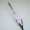 9 cabezas rama única orquídea espada grande rama larga flor artificial de suelo flor de seda flor falsa flor de boda decoración de hotel decoración