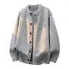 Suéter Cardigan Casual para Hombre Primavera y Otoño 2026 Nuevo Cuello Redondo Estilo Perezoso Tejido