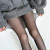 Outono Novo Japonês Alta Elasticidade Ondulação de Água Oco Meias de Seda Vinho Tinto Padrão Vertical Nicho Distintivo Preto Vintage Meia-Calça