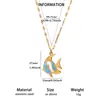 Collar con Cola de Pez Serie Playa Oceánica de Acero de Titanio Chapado en Oro Transfronterizo Europeo y Americano para Mujer, Cadena para Clavícula de Estilo de Nicho de Gama Alta