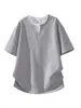 Camiseta de Manga Corta con Cuello Redondo de Gama Alta para Hombre, Casual de Verano, Holgada, Color Sólido, Falso Dos Piezas, Cuello en V Pequeño, Estilo Old Money, Top para Hombre