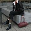 Botas Slim em Estoque com Solas Macias, Botas Confortáveis, Versátil Minimalista Amigável para o Dia a Dia com Bico Quadrado e Salto Grosso, Botas Chelsea Curtas, Botas de Salto Alto para Mulheres