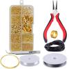 Accesorios de joyería hechos a mano para bricolaje, pendientes, ganchos para la oreja, pulsera, collar, material en caja, herramienta con cuentas, juego