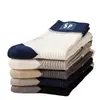 Meias Masculinas de Cano Médio para Outono e Inverno, Meias de Cano Médio Modernas Resistentes a Odores e Absorventes de Suor, Meias Versáteis para Estudantes, Meias de Basquete Resistentes a Odores Esportivas Zhuji