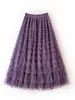 Falda de Malla para Pastel Europea y Americana Transfronteriza AliExpress Amazon Falda Multicapa Industria Pesada Falda Larga con Forma A Gran Oscilación