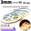 Fita de Luz Ledcob 3Mm4Mm5Mm Larga Autoadesiva Flexível Sem Manchas Linear Fita de Luz Suave 5V12V24V Dimerizável