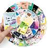 50 tarjetas de ánimo originales pegatinas pintadas a mano dibujos animados no infractores lindos pegamento impermeable cuenta manual tarjetas goo regalos