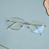 Óculos de Metal Retro de Aro Completo de Alta Moda Carlos Reba-Style Sem Parafusos para Mulheres e Homens com Lentes de Grau