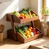 Estante de Almacenamiento de Verduras para Encimera de Cocina, Cesta de Verduras de Mesa, Estante de Verduras para Estufa, Cesta de Almacenamiento de Frutas y Verduras de Múltiples Capas