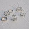 Joyería de Estilo Coreano Nuevo Retro Exagerado Anillo de Acero Inoxidable con Articulación Moderno Valor Descuento Set de 6 Anillos