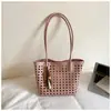 Bolsa de Mano Vintage Calada para Mujer 2026 Nueva Tendencia Bolso de Hombro Coreano de Nicho Bolso Tote Simple de Gran Capacidad