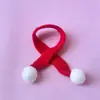 Acessórios de Decoração de Boneca Mini Desenho Animado Cachecol de Boneca Natalino Tricotado Vermelho e Branco Acessórios de Cachecol para Pet