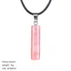 Collar Cilíndrico de Cristal Natural de 30 mm Estilo Minimalista Europeo y Americano Transfronterizo Colgante de Piedra Preciosa Cilíndrica Tallada de Ágata en Bruto