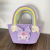 Nova Bolsa de Menina 2024 Nova Bolsa Nuvem Arco-Íris Bolsa Infantil de Palha Bolsa de Palha de Grande Capacidade Estilo Coreano