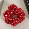 Goma para el pelo Scrunchie Roja con Ambiente de Año Nuevo para Mujer, Goma para el pelo de Gama Alta para Otoño e Invierno, Cuerda para el pelo Retro, Accesorio para el pelo