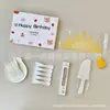 Juego de cuchillo, tenedor y plato para pastel en caja de regalo cinco en uno, juego de vajilla desechable para postres, juego de vajilla para pastel de cumpleaños