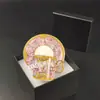 Taza de Café con Platillo Estilo Europeo Transfronterizo Retro Creativo Cuerpo Recto Pequeño Mango Dorado para Uso Doméstico Traje de Taza de Café Exquisito de Gama Alta