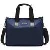 Maletín de Computadora de Nylon para Hombre, Portafolio de Negocios Multifuncional Impermeable, Costuras Cosidas de 14 pulgadas, Sencillo y Ligero, Azul Marino