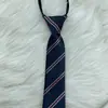 Corbata JK Rayada Corbata Uniforme DK Corbata de Nudo para Hombres y Mujeres Estilo Colegio Británico Estilo Departamento Japonés Escolar Estilo Casual Vino Tinto Azul