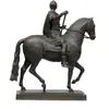 Escultura de Pegaso de Cobre Fundido Personalizada Estatua de Pilar de Piedra Simple China y Occidental Adornos Decoraciones Artísticas Simuladas para Patio