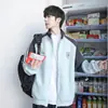 Sudadera Deportiva de Cuello Alto Retro Americano Nueva de Primavera y Otoño para Hombre y Mujer con Rayas de Color Contrastante Bordado Chaqueta con Cremallera para Pareja