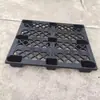 Bandeja de plástico para empilhadeira de nove pernas, face única, preta, para papelão e plástico, piso à prova de umidade, bandeja de plástico para transporte de armazém