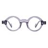 Óculos Ópticos Redondos Europeus e Americanos Transfronteiriços Moda Retrô Pregos de Arroz Armação Redonda Tendência Patchwork High-End Placa Masculina e Feminina Lentes Planas